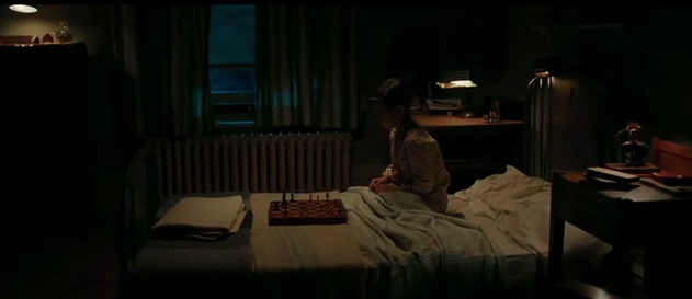Fischer’s gift was evident since he was in his childhood bedroom. Photo still from Pawn Sacrifice.