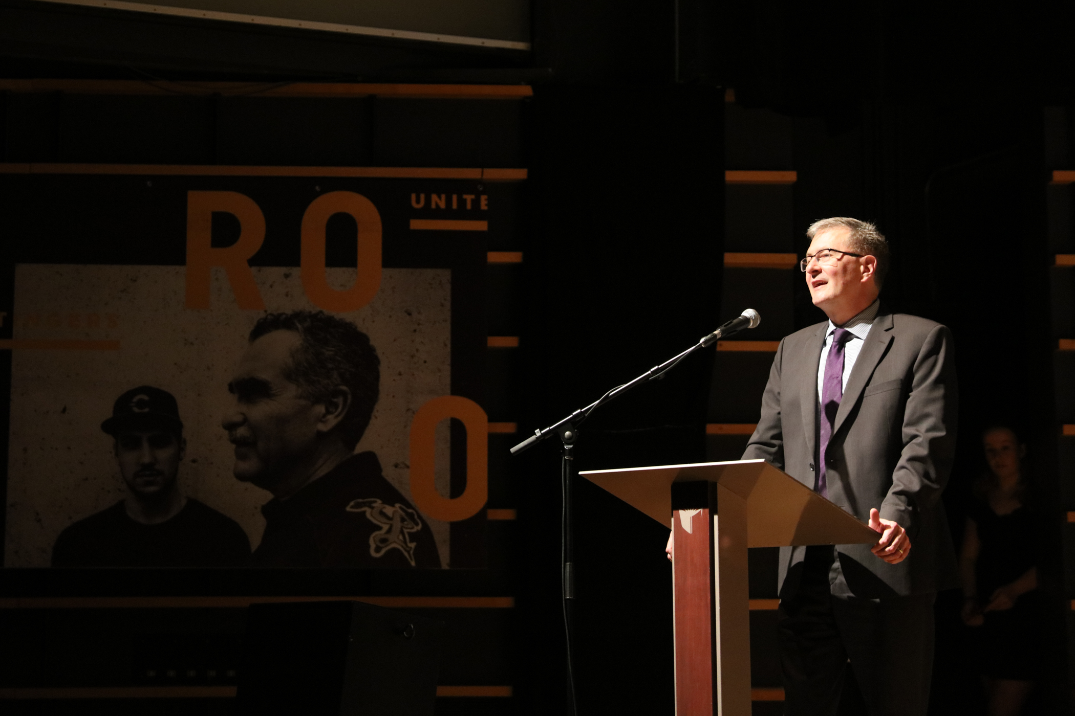 Concordia president Alan Shepard gives a speech at the banquet. Photos by Marie-Pierre Savard.