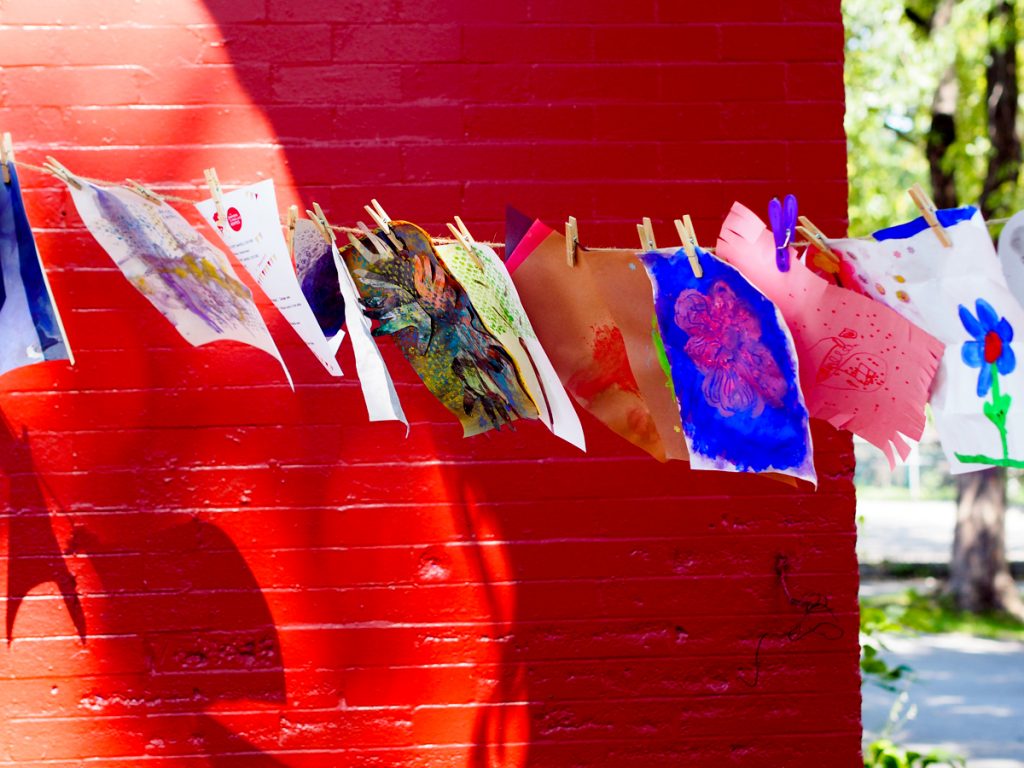 Art pieces hang to dry at the NDG art hive Photo by Joshua De Costa