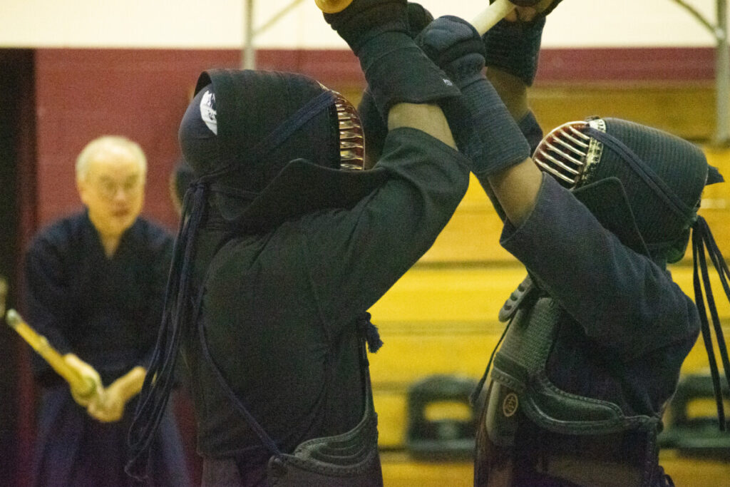 Sensei Hanitijo overseeing the training of new kendo students.(photo by Lucas Marsh)